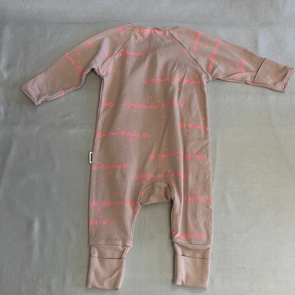 Bonds Pink Footie One Piece with kimono style Closure - Picture 4 of 6